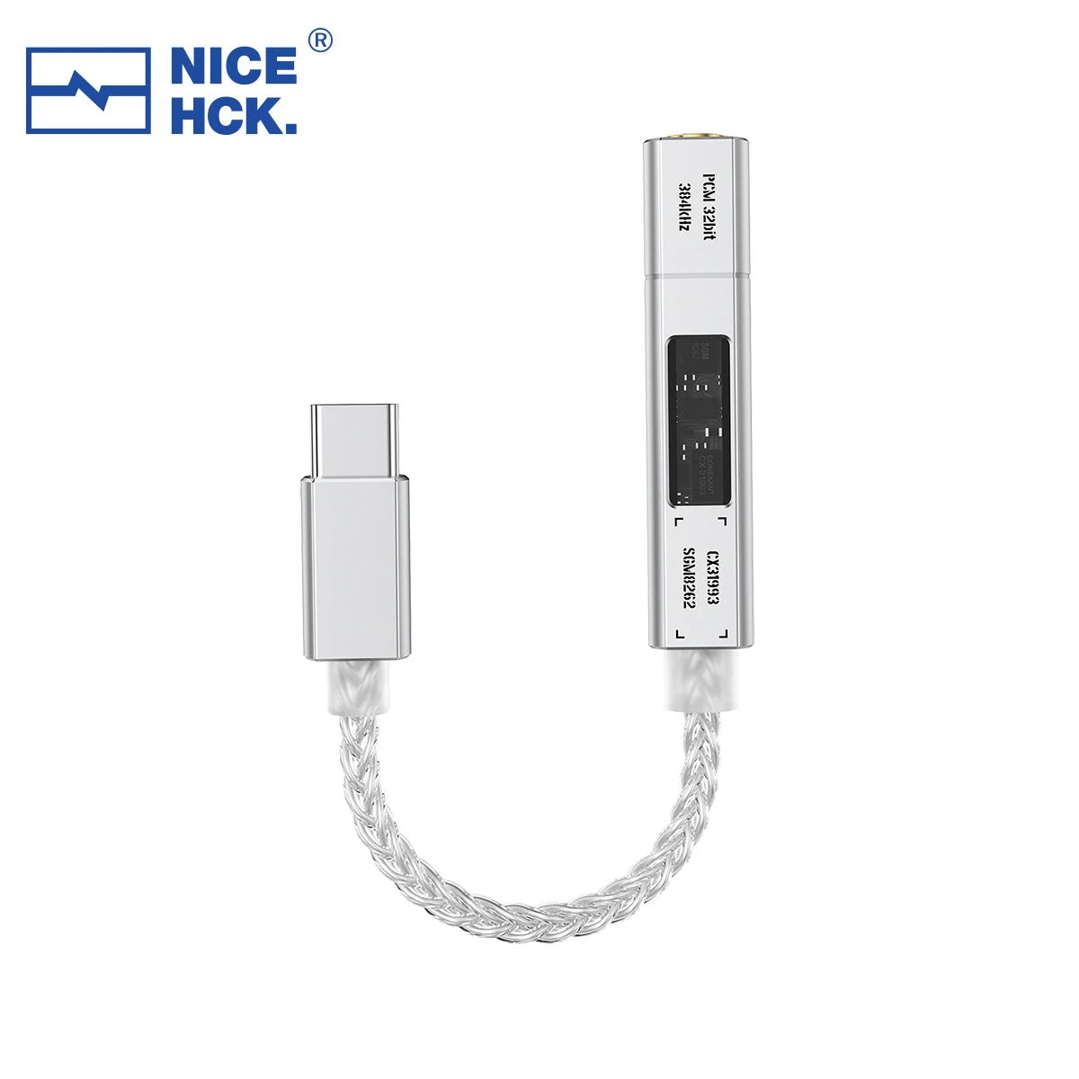 NICEHCK NK1 Ultra Portable DAC AMP Cable HiFi Audio CX31993 SGM8262 Type-C to 3.5 8-Strand Silver-Plated OCC For Phones Gaming