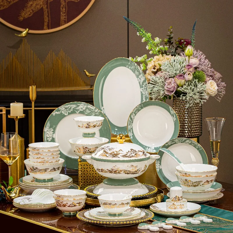 Nordic Modern Dinner Set Plates Unique Aesthetic Italian Elegant Dinnerware Sets Luxury Designer Vajilla Ceramica Dinnerware