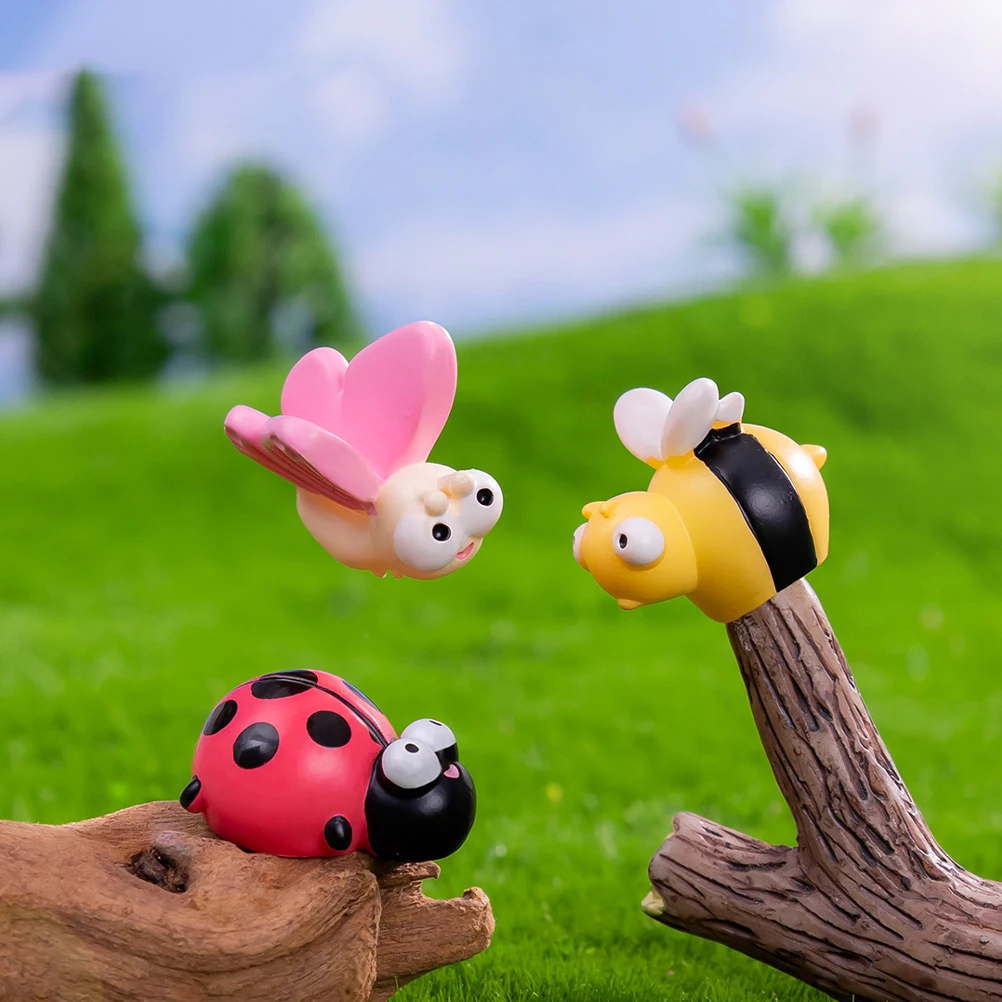 

1 set 1 Set Of Mini Resin Animal Figurines Cute Cartoon Statues Desktop Garden Decor Compact Ornament For Home Courtyard