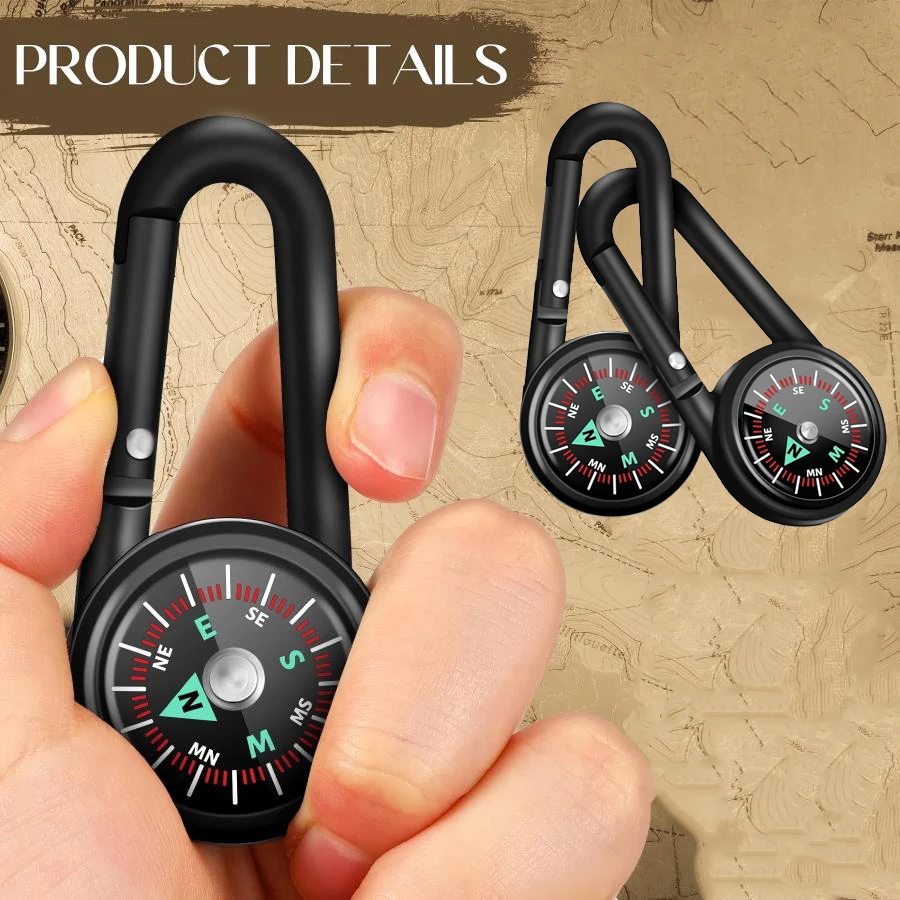 

Magnetic Compass Keychain Pocket Survival Mini Compass Hiking for Adults Camping Backpacking Water-Resistant Navigation Tool