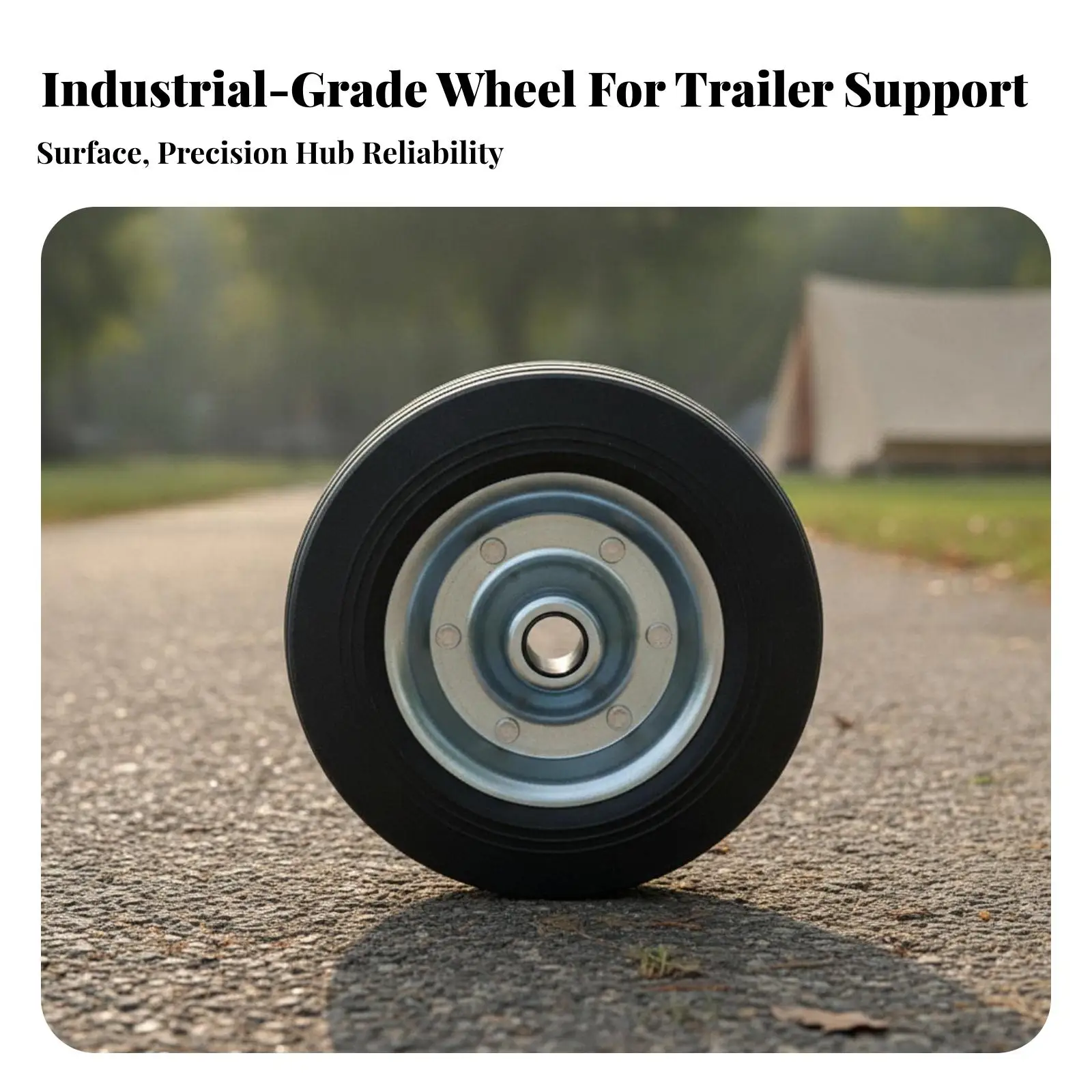 Replacement Trailer Wheel for Jack Supports 200mm 58mm Width Heavy Duty Rubber Treaded Tire