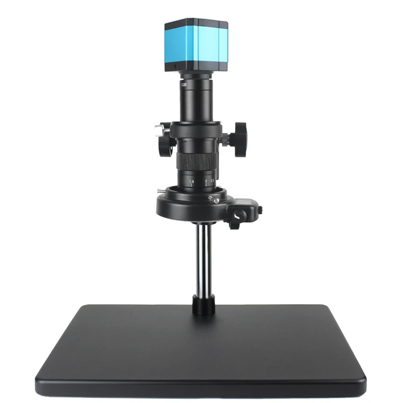 1080P HDMI USB Industrial Digital Video Microscope Camera 120X to 300X C mount Lens 56 LED Ring Light with Maintenance workbench