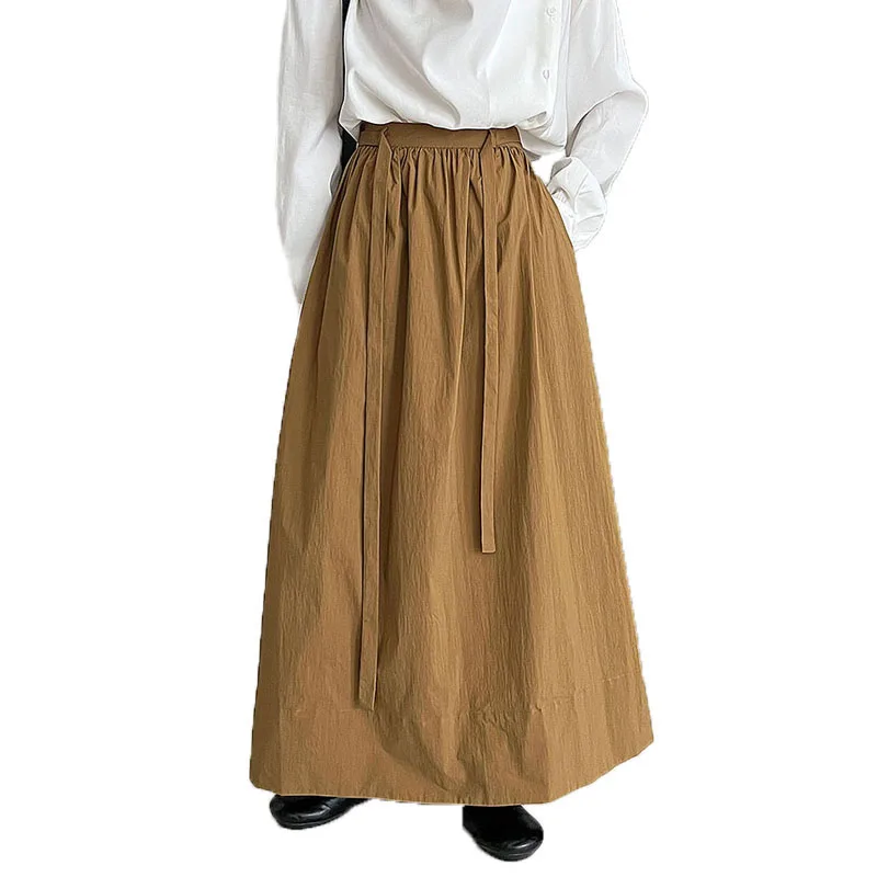 

Autumn clothing 2025 new casual solid loose A-line long skirt women