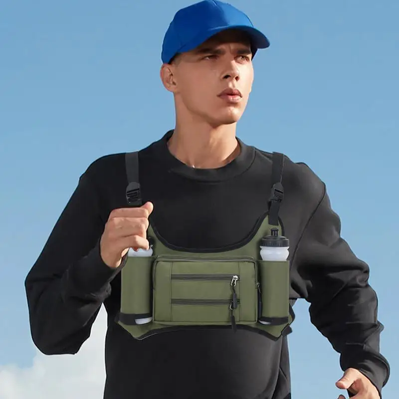 Chest Bag Running Sports Vest Bag Multi Pocket Chest Pack Sports Utility Chest Pack Travel Chest Bag Large Capacity For Rock