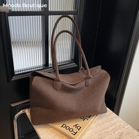 Business Briefcase Style Shoulder Bags For Women Soft Faux Suede Big Capacity Shopper Totes 2025 Latest Designer Handbags Luxury