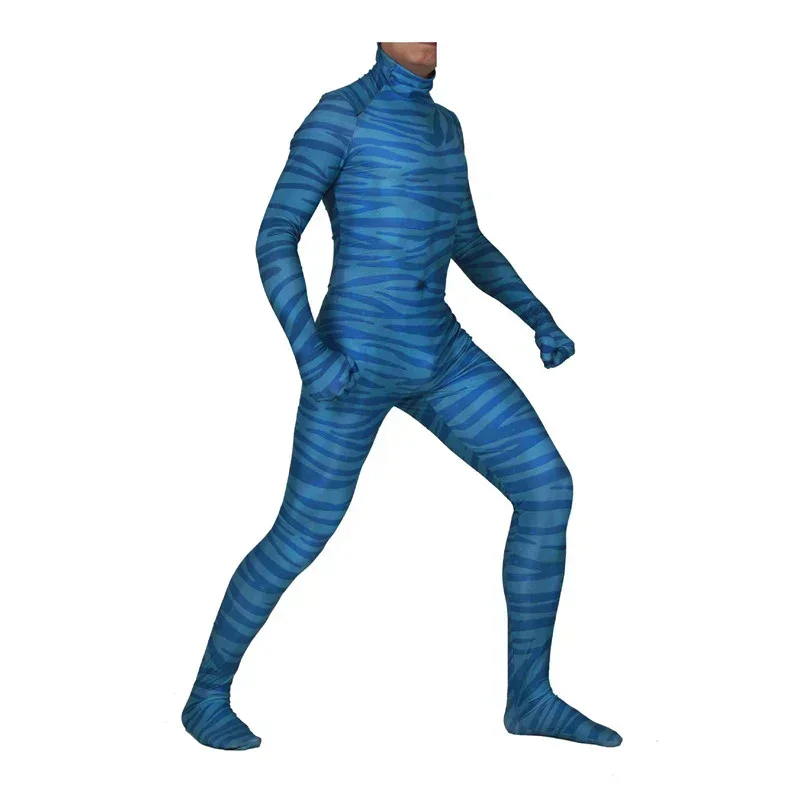 Movie Avatar 2 Jake Sully Neytiri Cosplay Costume Spandex Bodysuit Suit Zentai Jumpsuits Halloween Costume Adult Women Men Kids