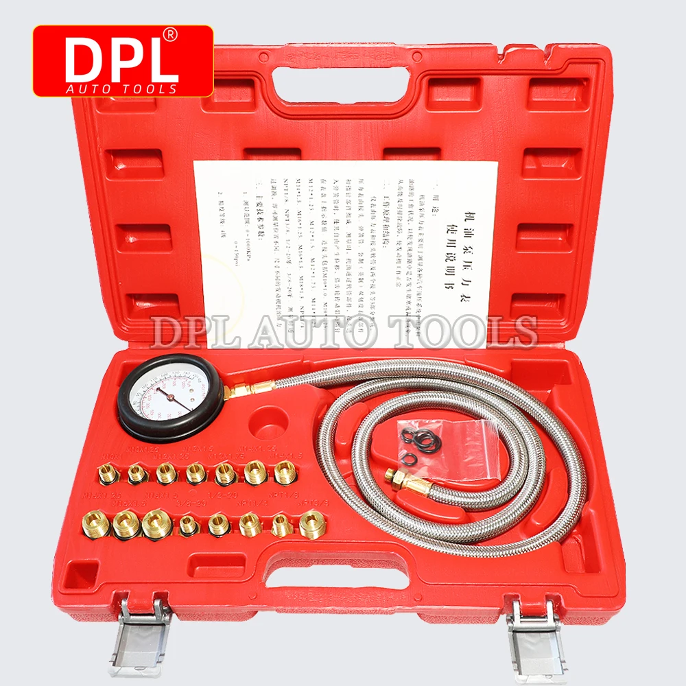 

16 Pieces of Engine Oil Pressure Test Kits, All Vehicles Motor Oil Pressure Test Gauge