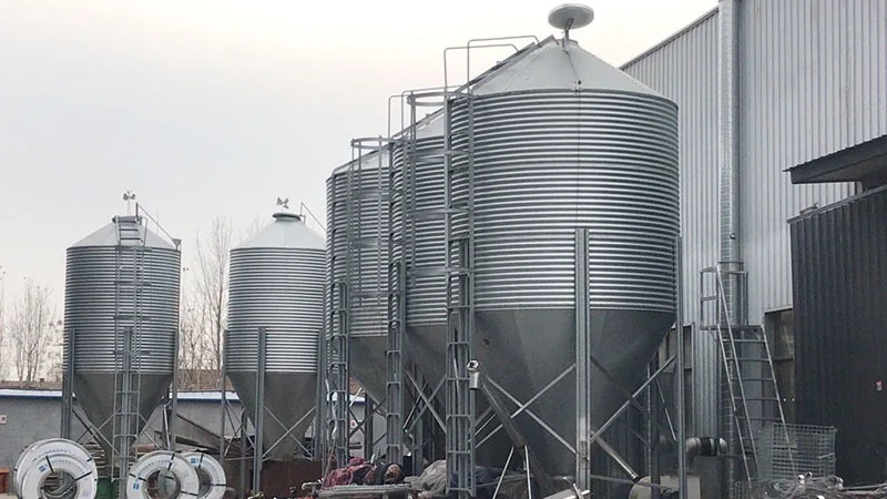 Feed Tower, fully automatic livestock breeding equipment feed tower thickened galvanized plate pig house feed tower