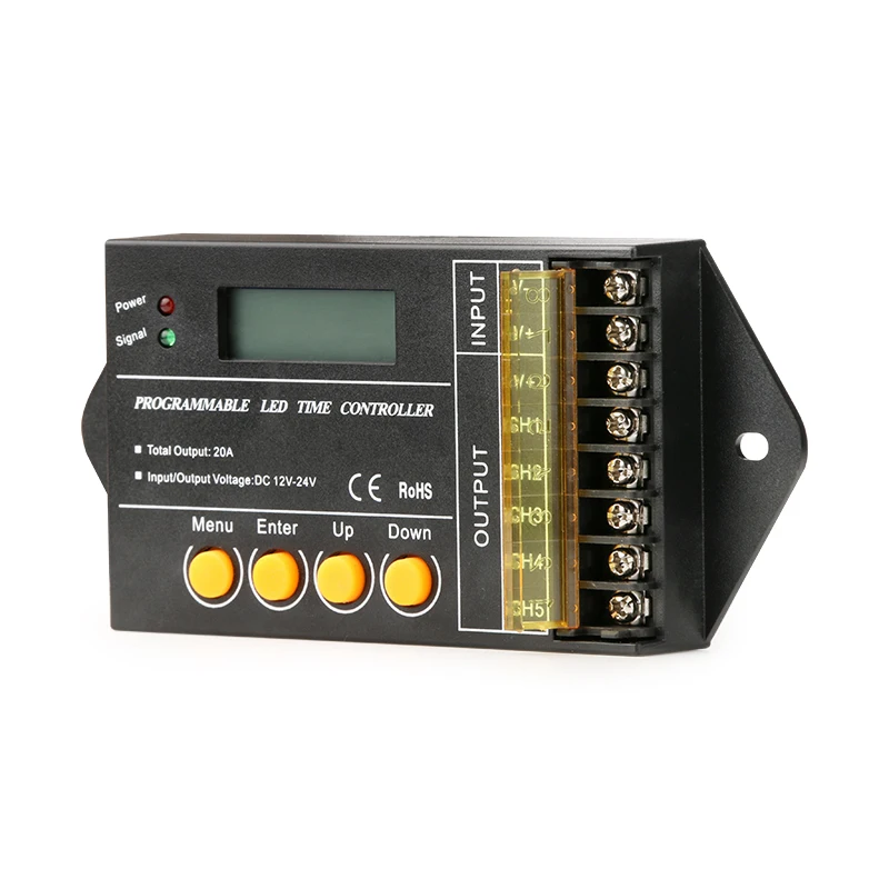 new TC420-SJ mini timer program controller for 5CH LED strip light, 20A total output MAX.