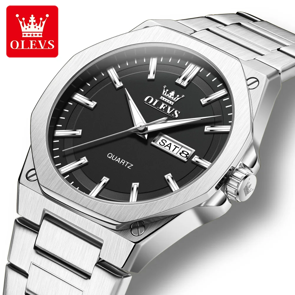 

Мужские кварцевые часы OLEVS 3733 с функцией ночного освещения, водонепроницаемостью 30 м, отображением дня недели и даты, спортивные часы, оригинальные, роскошные, брендовые, для бизнеса.