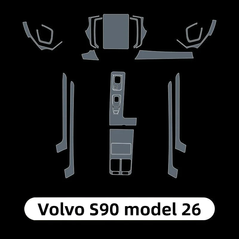 For 26 models of Volvo S90 car interior film supplies navigation center console screen transparent protective film modification