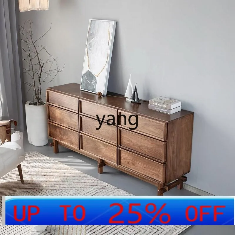 

CX Black Walnut Solid Wood Storage Nine-Drawer Cabinet Middle-Ancient Bedroom Living Room Storage Drawer Storage Cabinet