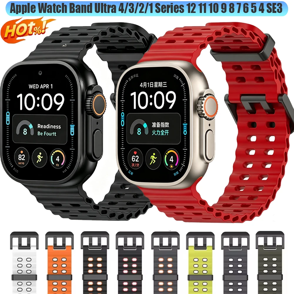 �y�Z�[�����zApple Watch Ultra 4/3/2/1 49mm�ASeries 12�A11�A10�A46mm�AiWatch 9�A8�A7�A6�A5�A4�ASE 45/44mm�ɑΉ������A���K�Ȓ����S�n�̃I�[�V�����V���R���X�g���b�v�B