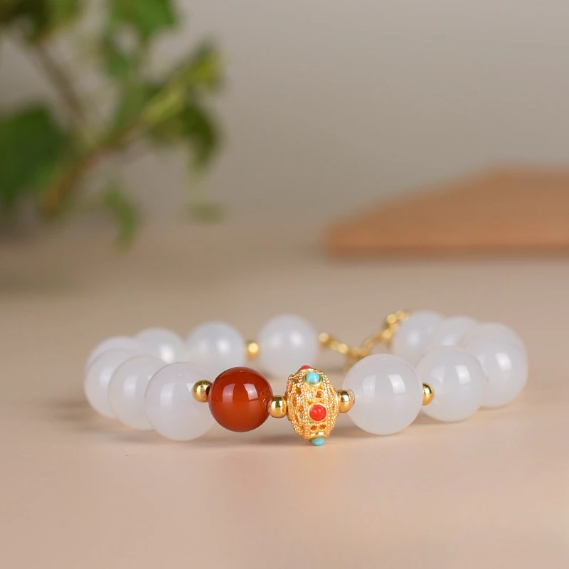 High Ice Lychee Frozen Chalcedony Bracelet Yanyuan Agate Bracelet Women's