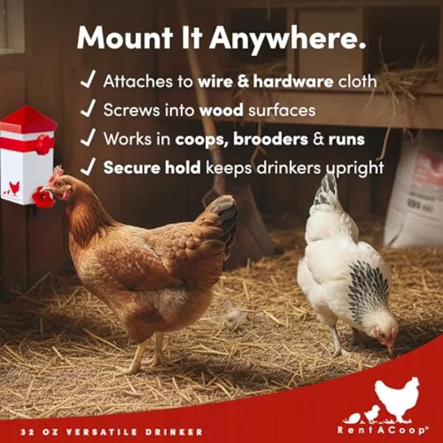 【Spot goods】32oz 1L Drinker Plus 2 Versatile Nipples - Suitable for Chicks Quail Pigeons Doves and Other Smaller Birds - 1 Pack view 5