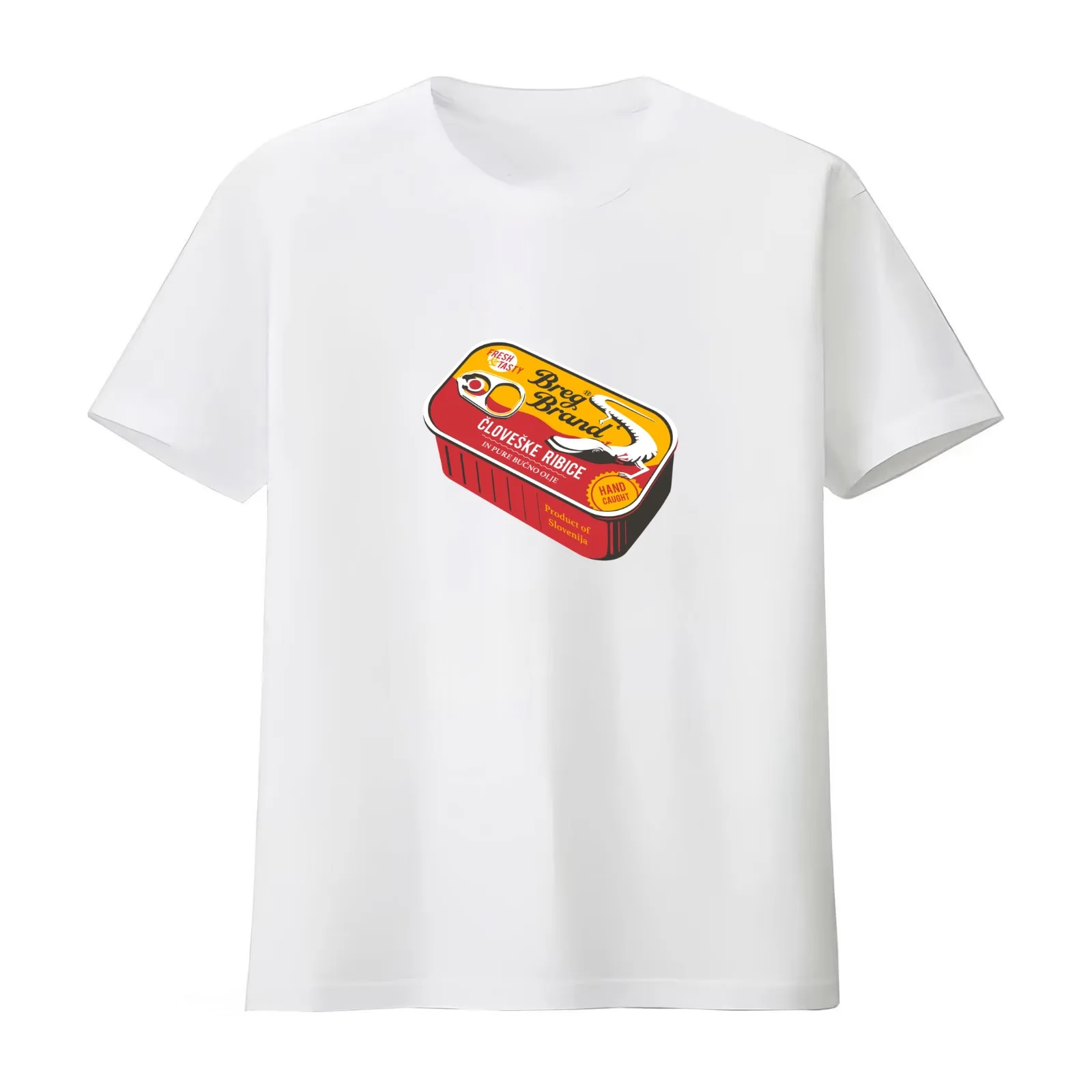 Tinned Olm: Human Fish Slovenia ?lové?ka ríbica T-Shirt Summer Casual Cotton Tee Oversized Streetwear Tops Unisex Men Women