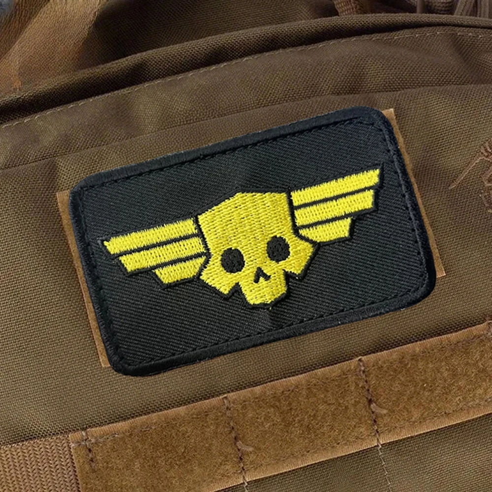 Parche calavera velcro gancho y bucle bordado para moral táctico - imagen 5