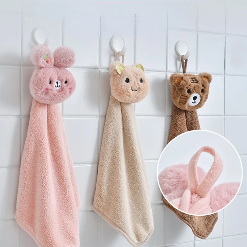 Kids Towel Cute Animal Hand Towels for Baby Bath Hand Dry Towel Kids Children Microfiber Quick Drying Hanging Hand Towel