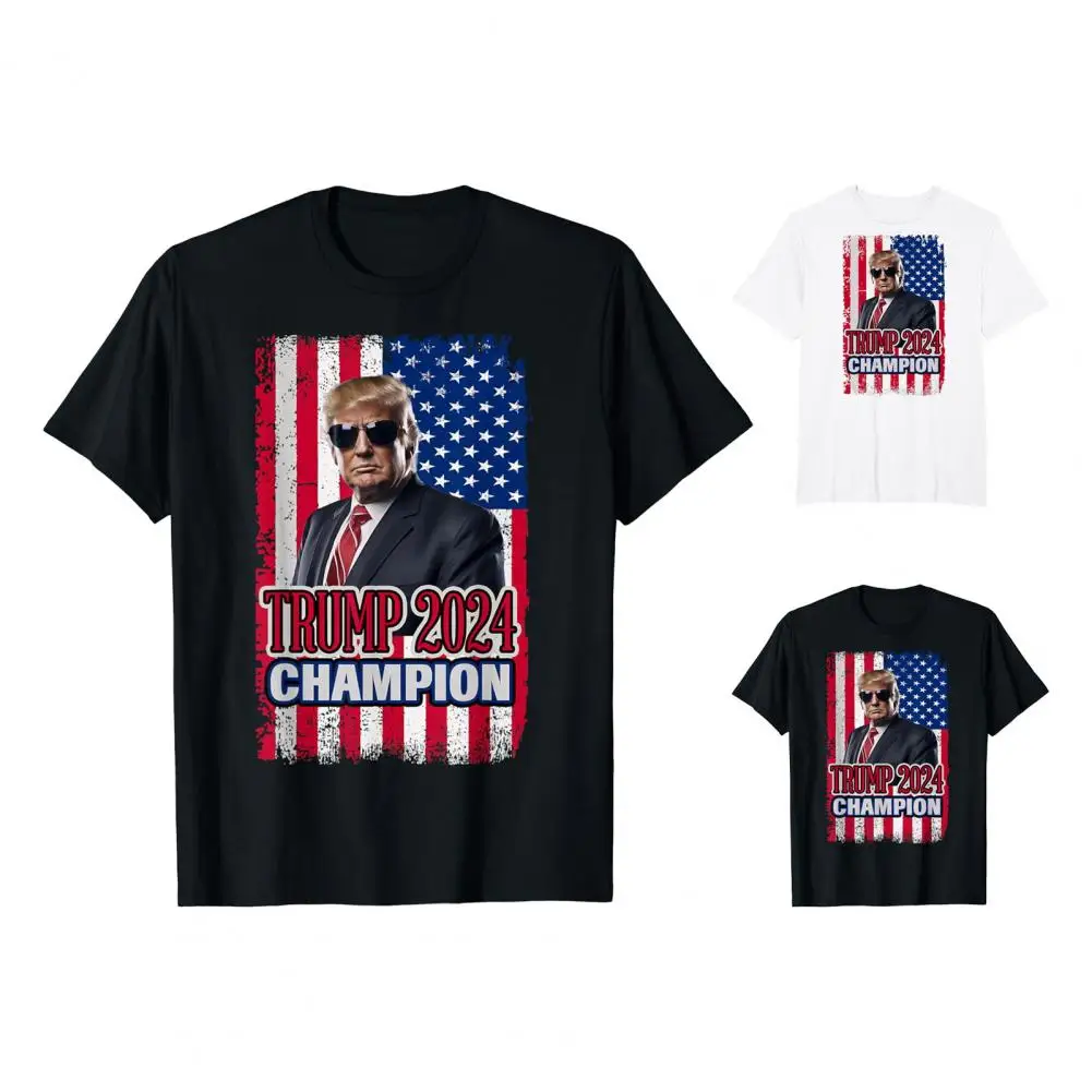 

Trump 2024 T-shirt 2024 Trump Election 3d President Print Summer T-shirt with American Flag Design Plus for Men for Independence