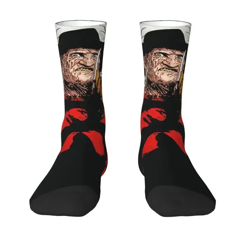 

Cute Mens Horror Movie Character Dress Socks Hip Hop Warm Breathable 3D Printed Halloween Film Crazy Crew Socks