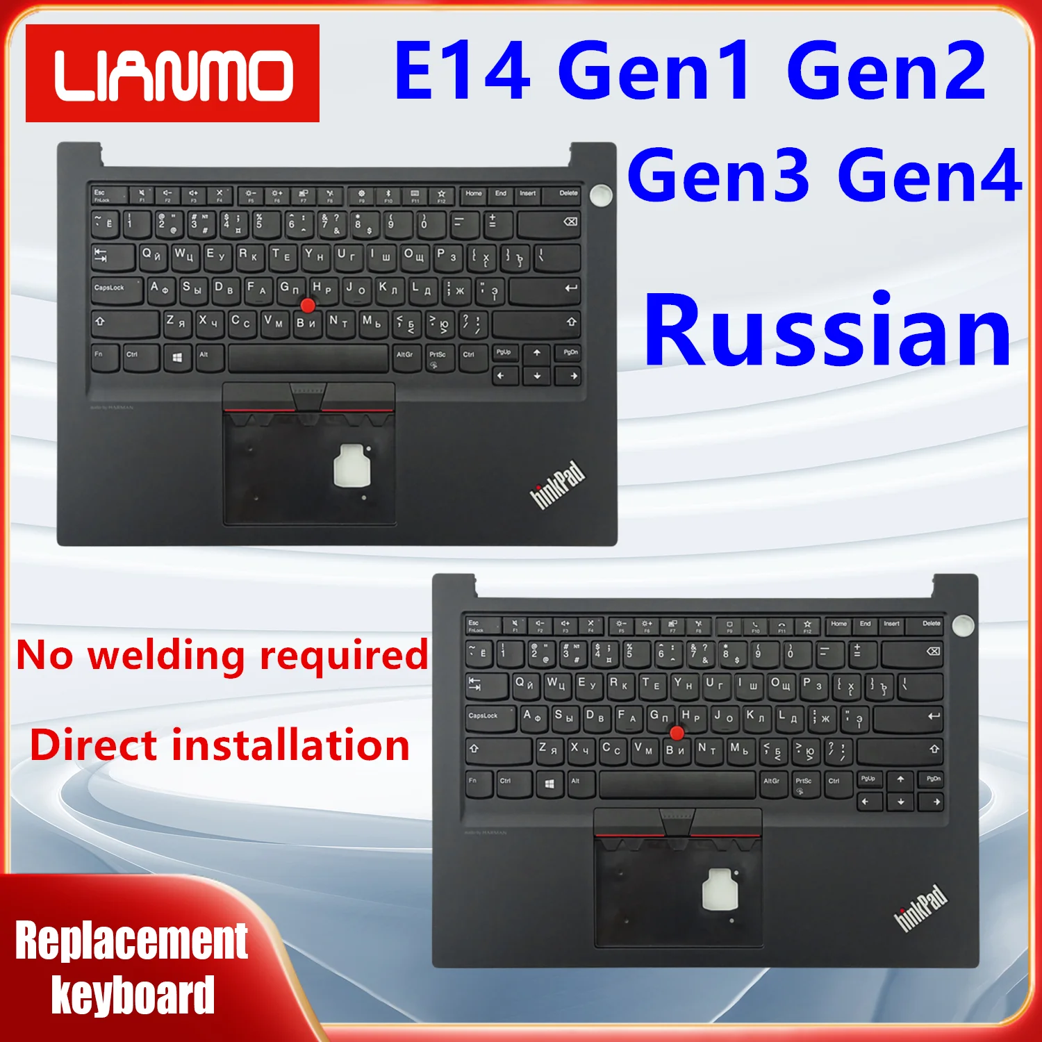 Russian notebook keyboard Suitable for Lenovo ThinkPad E14 Gen1 E14 Gen2 Gen3 Gen4 C-shell keyboard No backlight