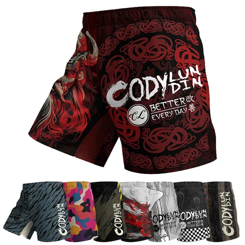 Cody Lundin MMA Jiu Jitsu Muay Thai pantalones cortos de lucha para hombres artes marciales BJJ lucha Kickboxing lucha boxeo bañadores de entrenamiento