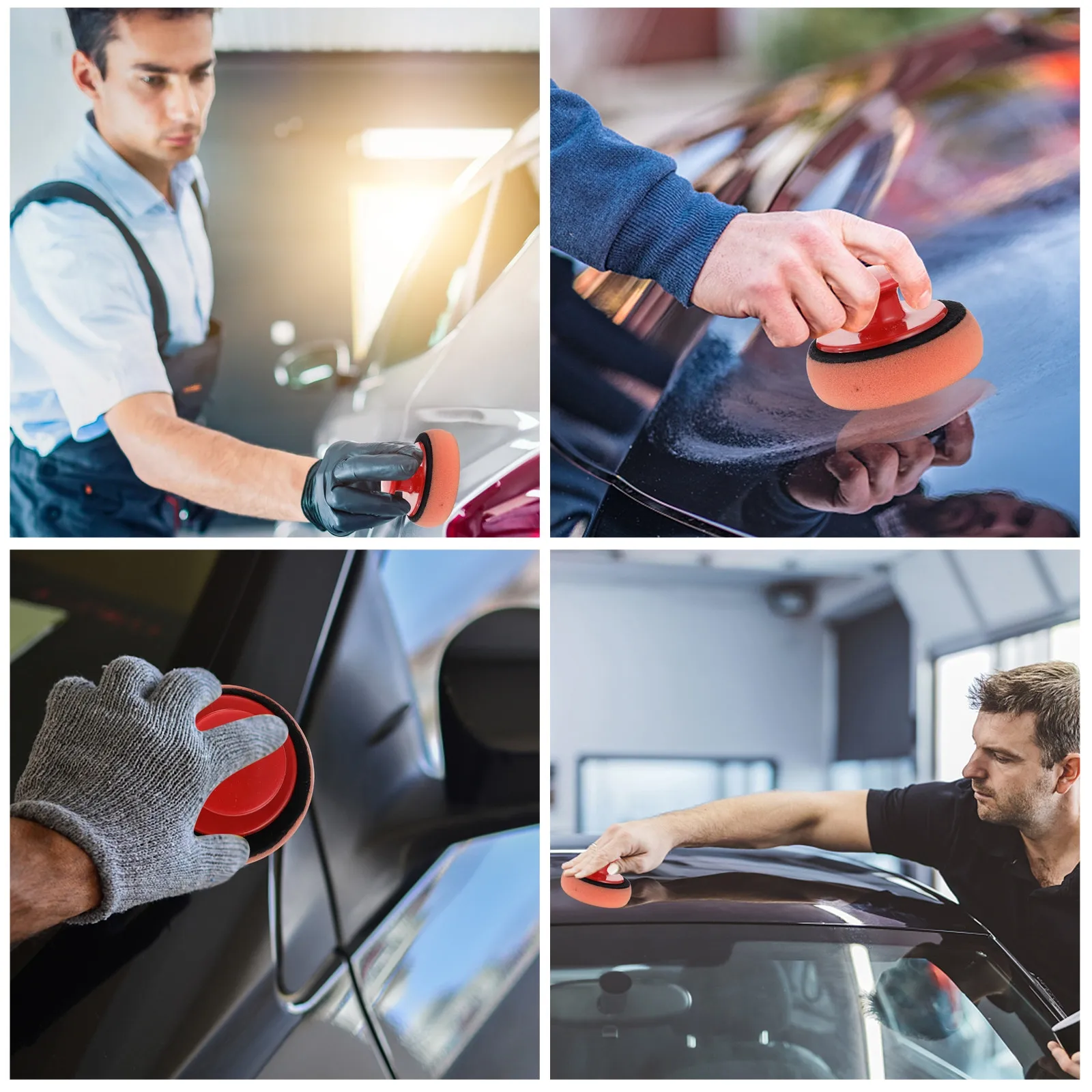 5Pcs Car Wax Applicator Pads High Density Sponge Buffing Pads for Cars Non Deformable Texture Clean Level Surface Before Use