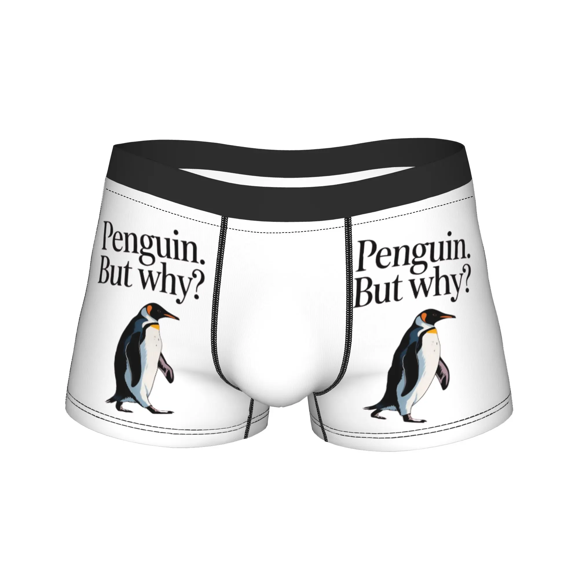 

Мужские трусы-боксеры Nihilist Penguin But Why meme, удобные, с принтом, больших размеров, хит продаж