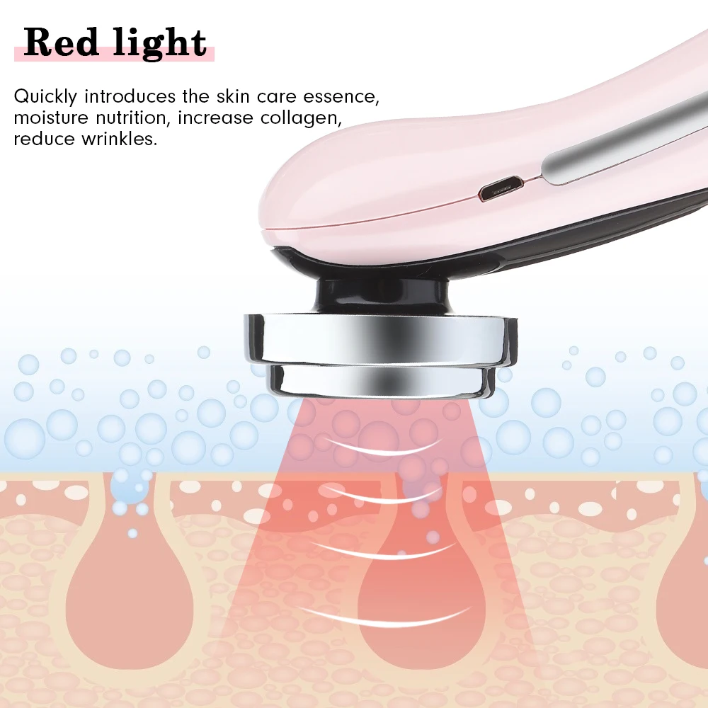 5 In 1 Multifunctional Color Light Import Instrument Clean Rejuvenation Warm Cleansing Anti Aging Lifting Tighten Face Skin