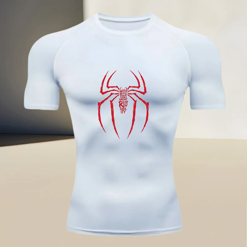 Men's sports style compression T-shirt - high elasticity, quick-dry and breathable, suitable for running, fitness, and boxing