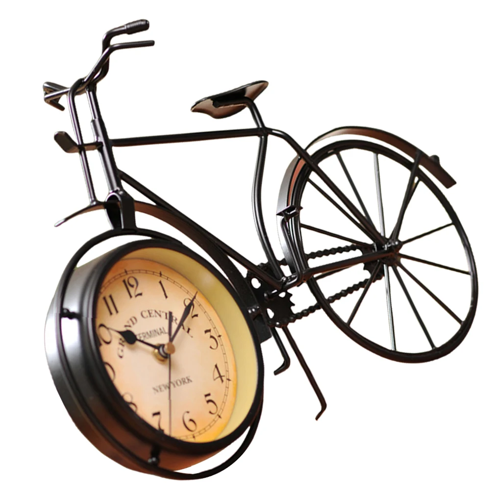 

Vintage Bicycle Alarm Clock Retro Decorative Table Clock for Bedroom Office Home Decor Mute Classic Timepiece Gift Idea