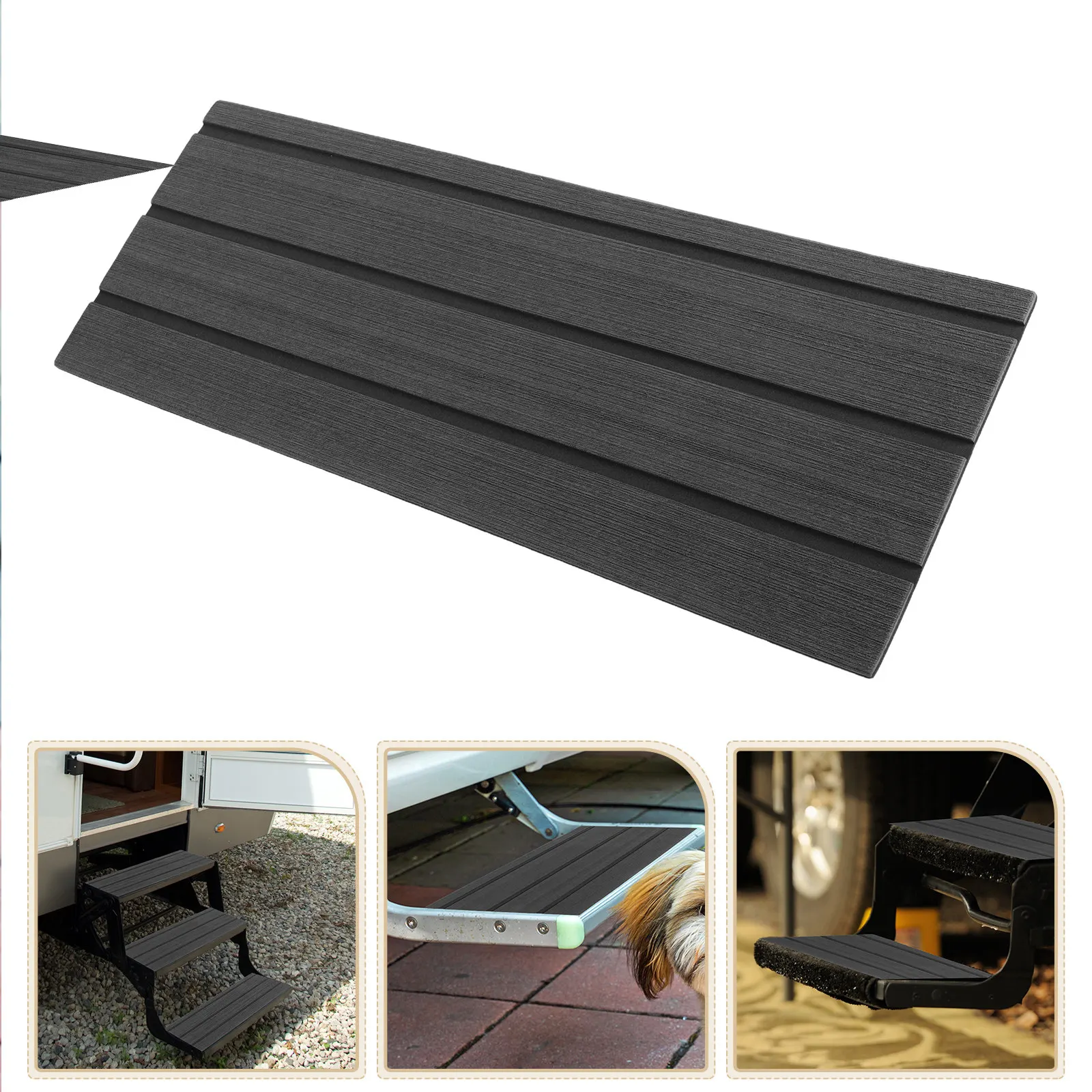 

Non-Slip Rv Step Covers Heavy-Duty Adhesive Tread Mats for Stairs Trailer Deck Steps Slip-Resistant Indoor Outdoor Use