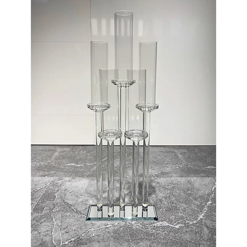 Wedding Crystal Glass Step by Step High Transparent Crystal Candle Table Road Guide Wedding Hall Decoration Prop Sample Room