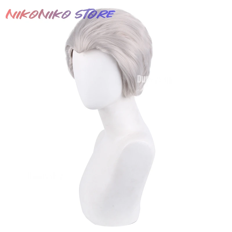 أنيمي الشيطان قد يبكي فيرجيل كوسبفريه شعر مستعار دانتي التوأم شقيق قصير أبيض اجتاحت الشعر الخلفي لعبة الفارس الأسود نيلو أنجلو شعر مستعار كرنفال