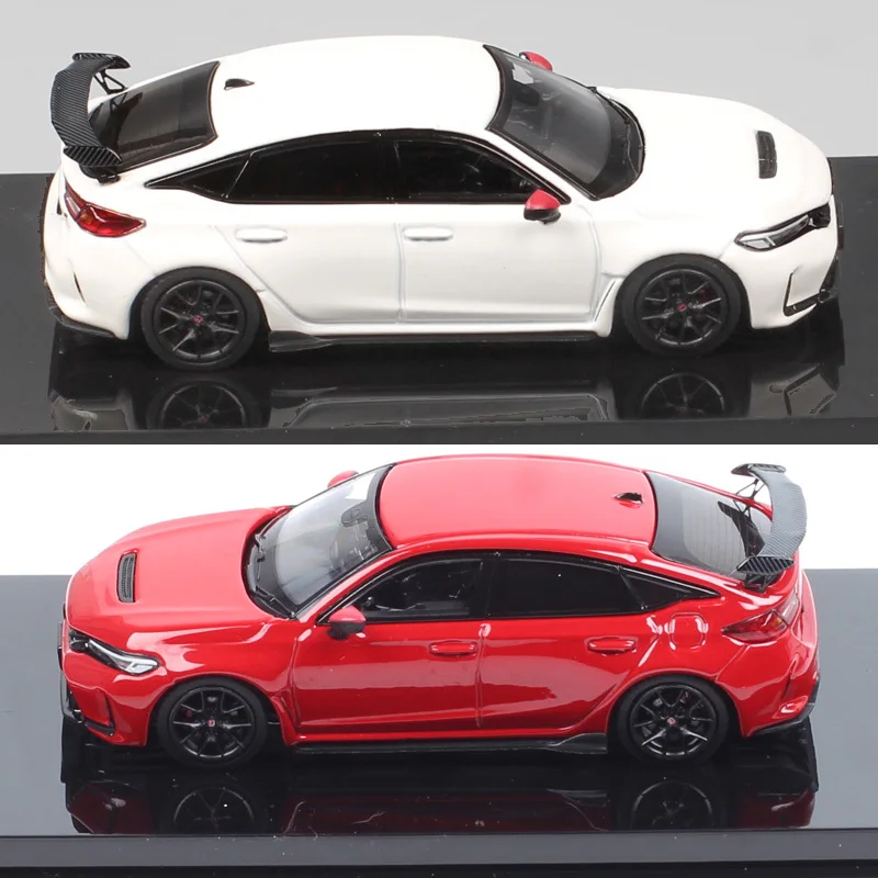 

HJ64 1/64 Scale Honda Civic Type R FL5 Racing Black Package Diecast Car Model Toy Vehicles Metal Acrylic Box Hobby Japan Gifts