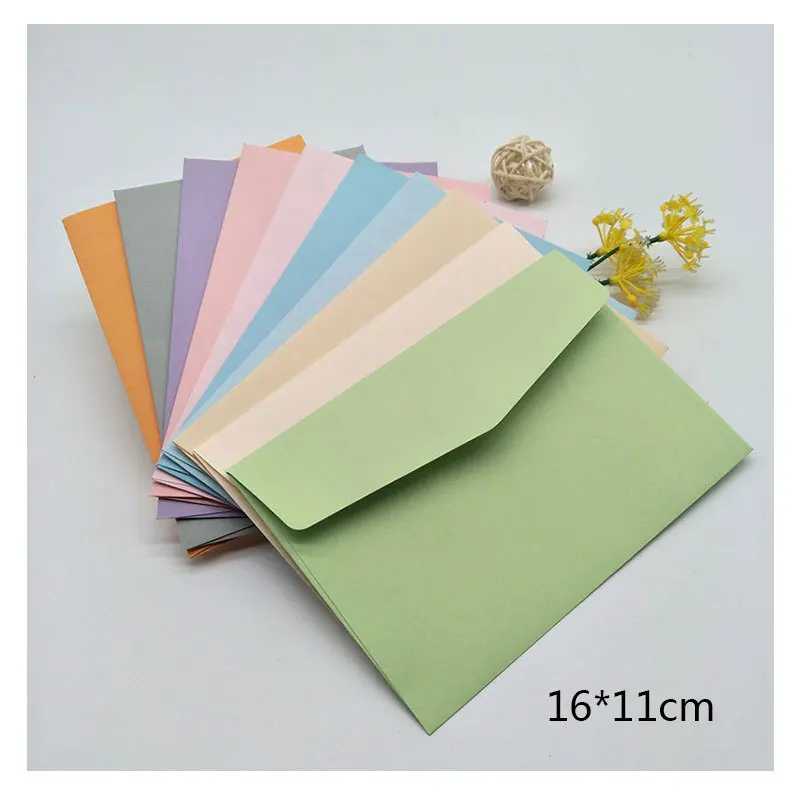 50pcs Color Envelope 130g Paper Small Business Supplies Postcard Giftbox Packaging Invitations Wedding Stationery Storage Bag