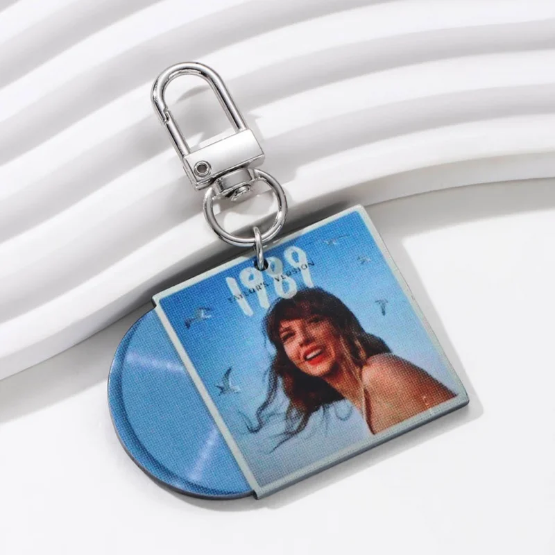 Creative Compact Disc Simple Acrylic Keychain Taylor Swift Fan Merchandise Pretty Music Key Ring For Women Men Good Gift Jewelry view 4