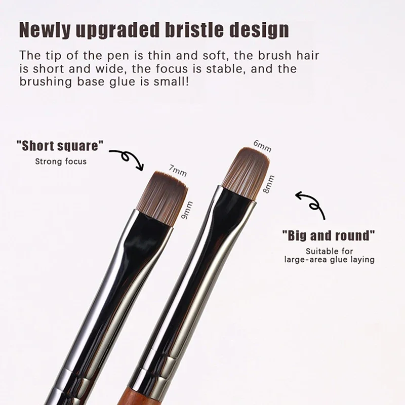 ネイルアートウッドジェルペイントブラシ、ジェルチップエクステンションアクリルビルダーアクセサリー、ネイルアートブラシ、マニキュアUVジェルネイルブラシ