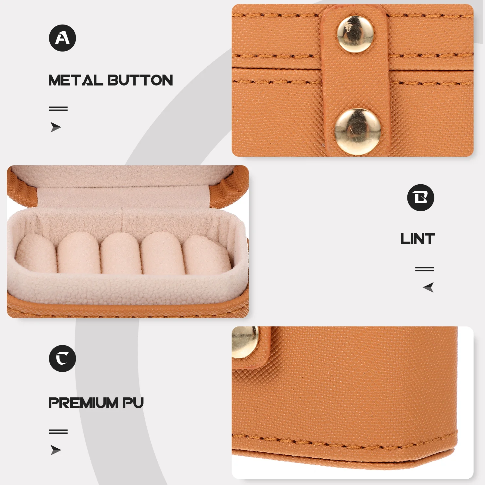 

Jewelry Box Retro Ring Storage Case For Gift Wrapping Premium Pu Material Lightweight Jewelry Holder Organizer Container