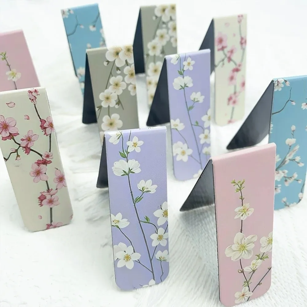 5 Pcs/Set Watercolor Design Magnetic Bookmark Set Flower Pattern Bible Quote Magnet Page Clips Sunset Sky Cloud