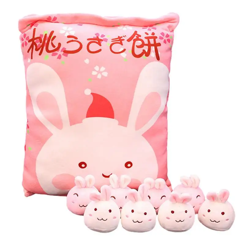 

Snack Bag Pillow Kid's Plush Toy Snack Bag Cute Rabbit Shape Stuffed Animal Toy for Kids Room Couch Game Room Living Room and