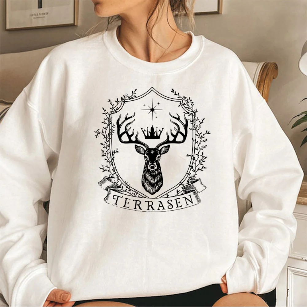 Terrasen Throne of Glass Sweatshirt Sarah J Maas Series Hoodie TOG ACOTAR Vintage Pullover Women Crewneck Sweatshirts Fans Gift