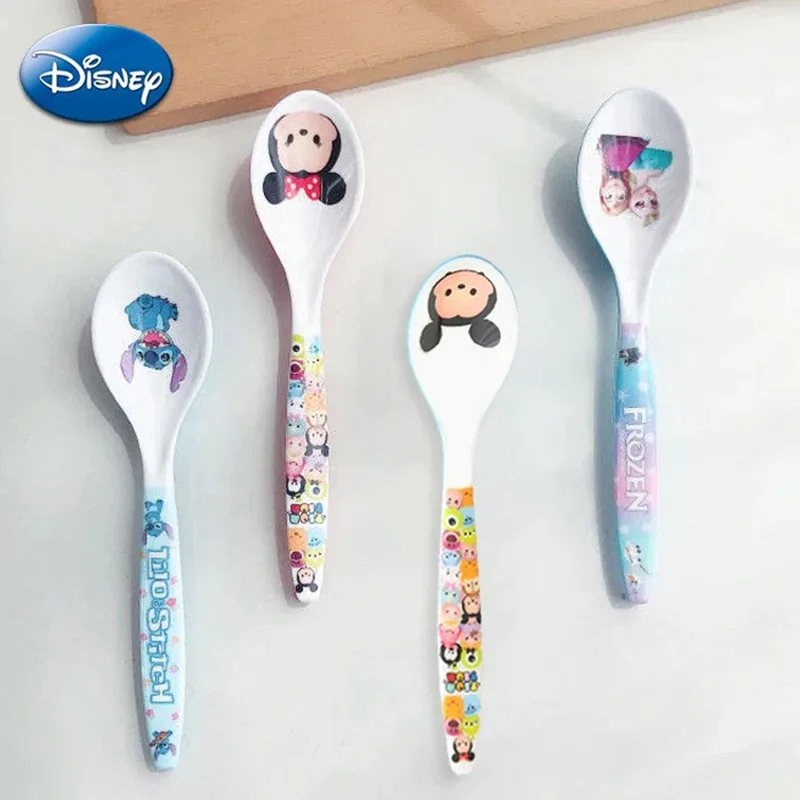 

Mickey Minnie Mouse Stitch Melamine Spoon Kid's Tableware Kawaii Cartoon Frozen Soup Spoons Child Eating Cake Fruit Salad Spoon