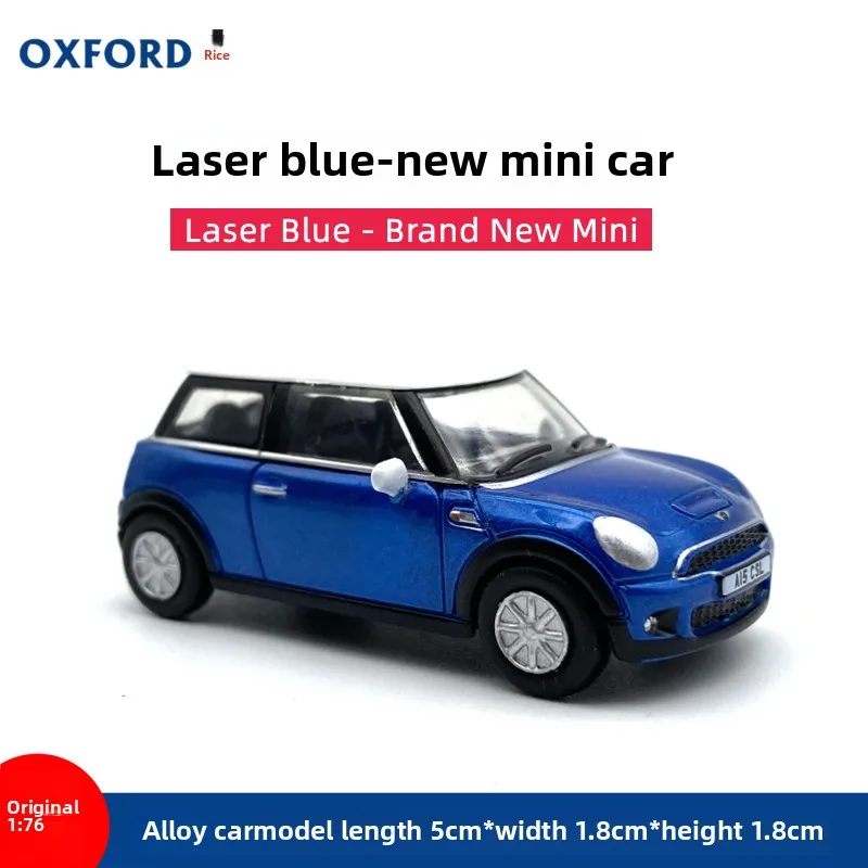

Литой под давлением OXFORD масштаб 1:76 BMW Mini Cooper лазерный синий сплав модель автомобиля Коллекционная игрушка в подарок сувенир дисплей орнамент