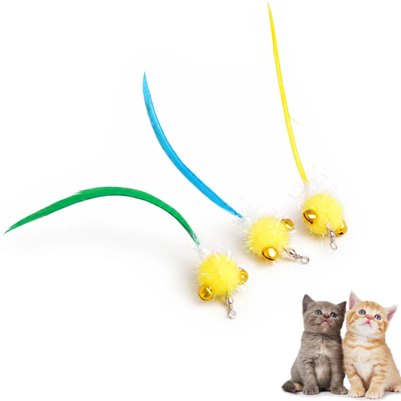 Cat Wand Replacement Feather Teaser Toys Interactive Cat Toy Kitten Toy Exerciser Playing Chase Cat Toy
