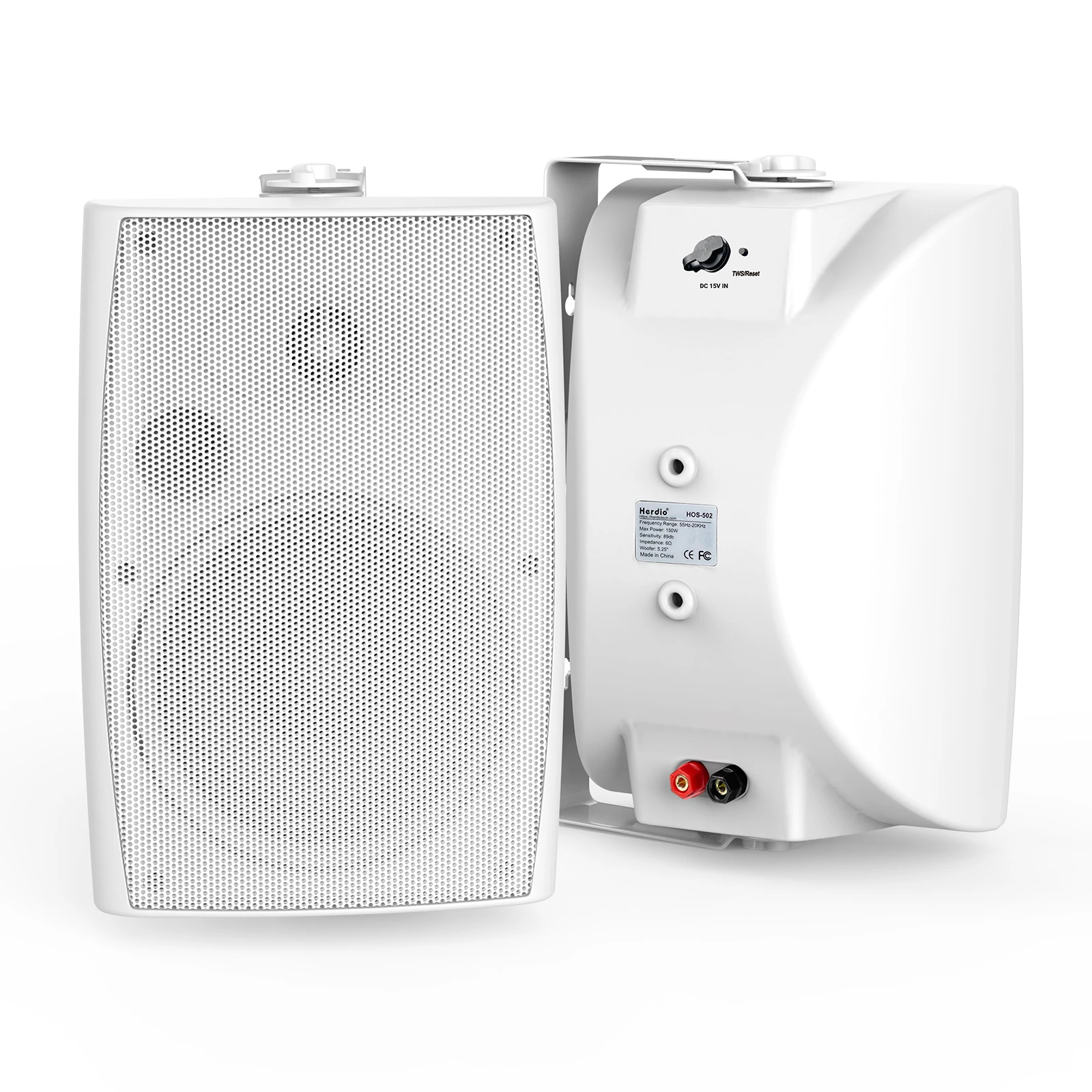 

Herdio 5.25'' 300W Outdoor Bluetooth Speakers BT 5.3 TWS Stereo Paring Wall Mount Speaker System Waterproof Suitable For Patio