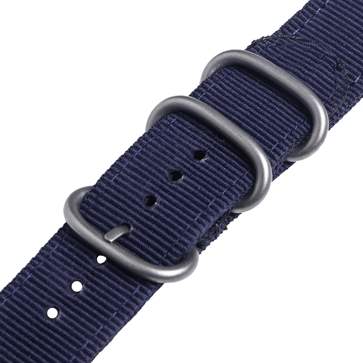 

24mm Watch Strap Webbing Durable 2-Joint Nylon Watch Band Wristband for Watch Replacement (Navy Blue)
