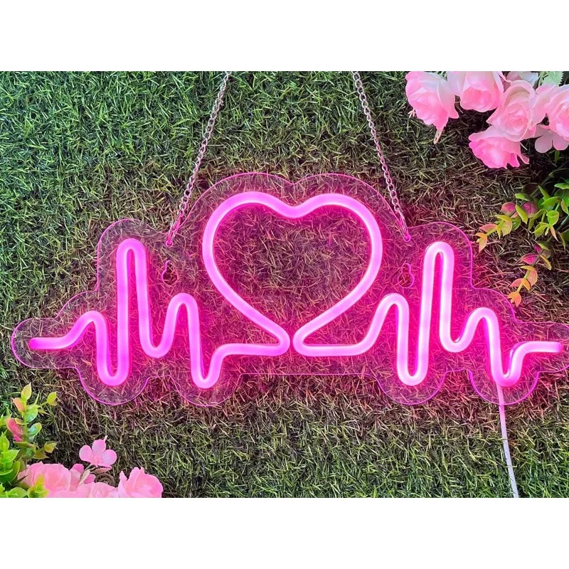 Imagem -02 - Xm-heart Neon Sign Led Wall Art Decor Usb Regulável Quarto Quarto de Meninas Dormitório Dia dos Namorados Aniversário Presente de Natal