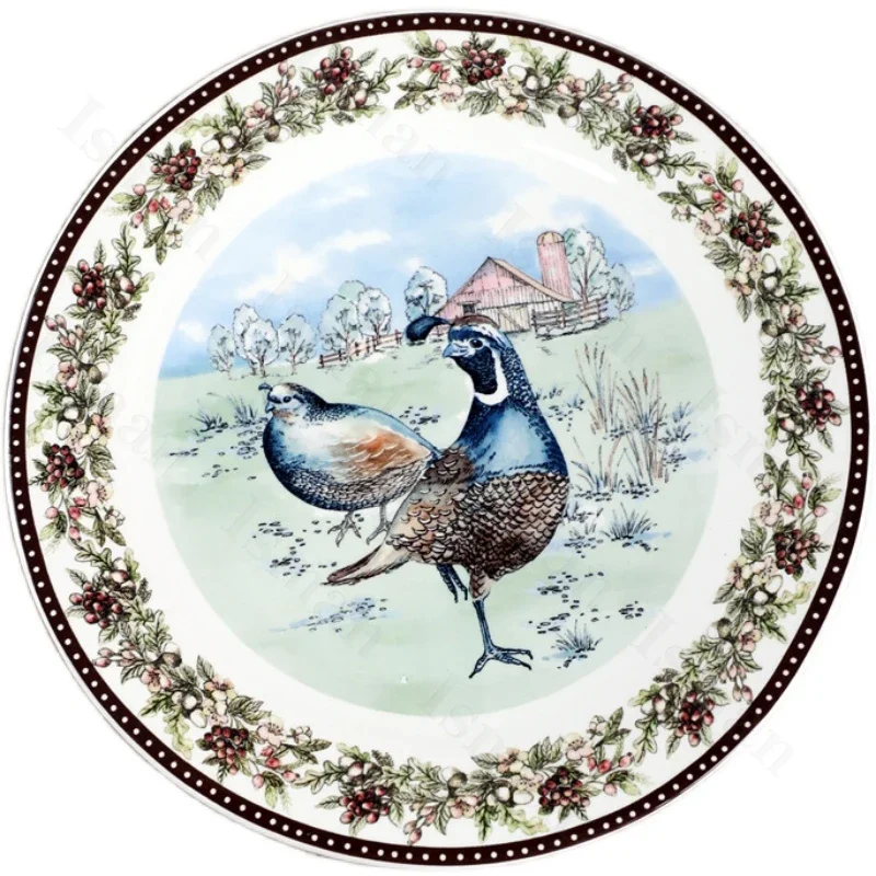 American Style Ceramic Dinner Plate Creative Turkey Series Dining Room Western Food Steak Plates Christmas Dinner Dishes Plate