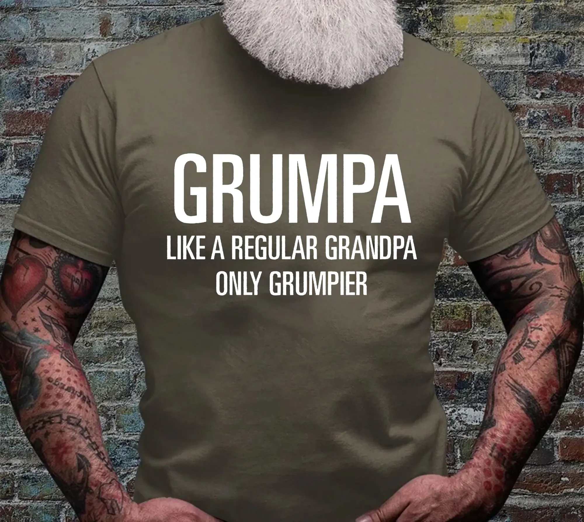 Camiseta Grumpa Like A Regular Grandpa Only Grumpier para papá, divertida para el día del padre, talla S para hombre